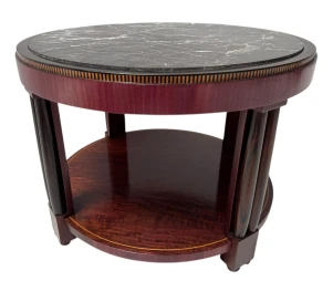 French Art Deco Coffee Table or Cocktail Table with Marble Top, 1930s
